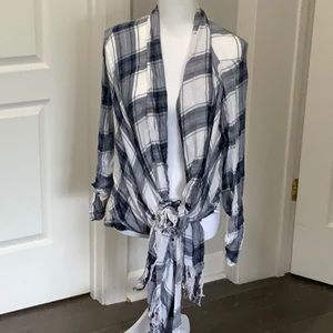 Altar’d State black and white flannel with fringe